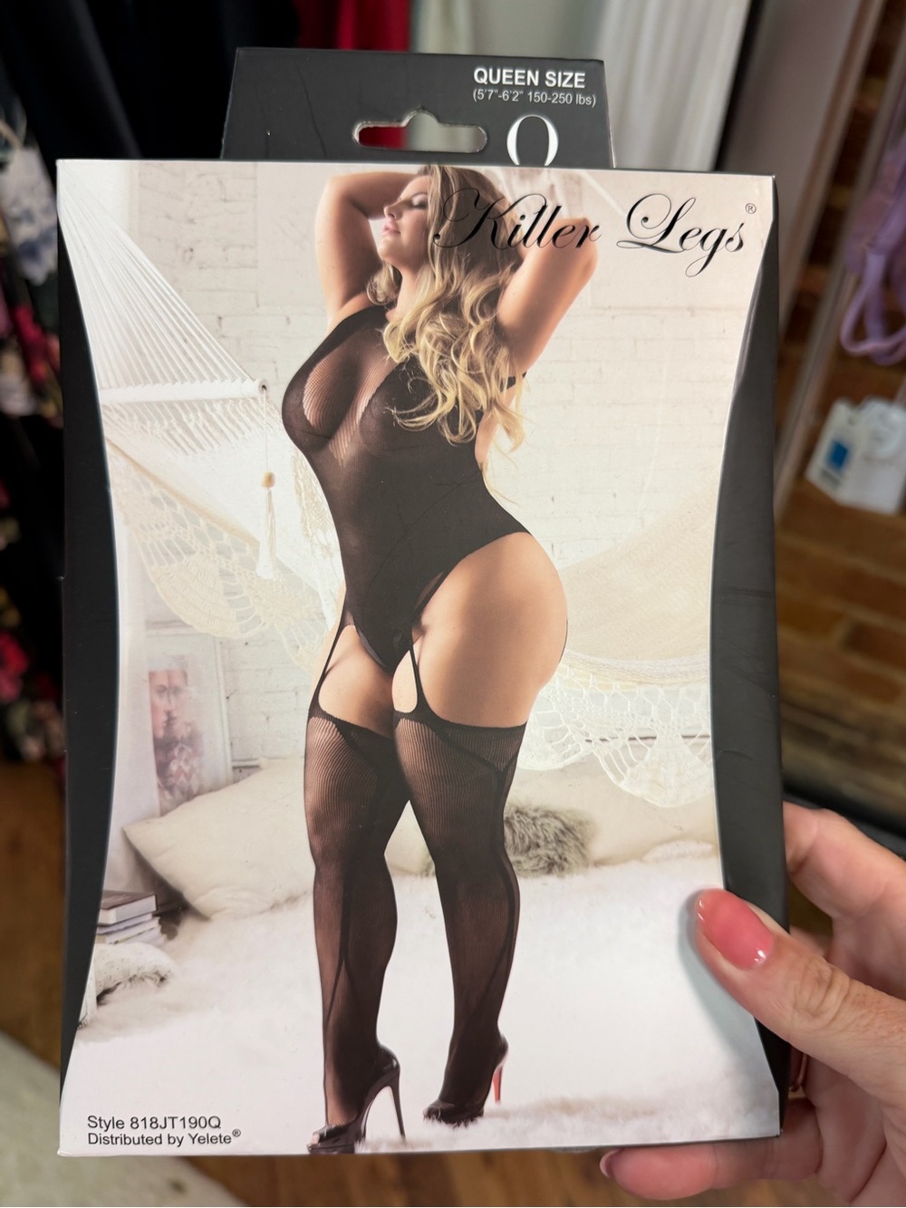 Killer Legs Women's Black Sheer Bodystocking Chemise
